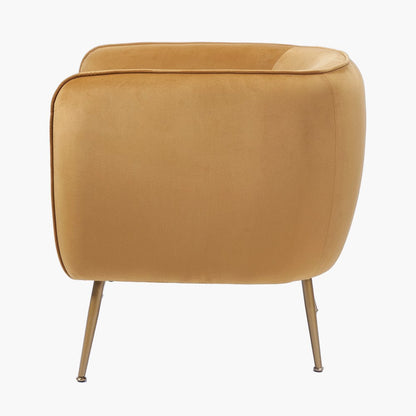 Lucca Gold Velvet Chair with Gold Legs