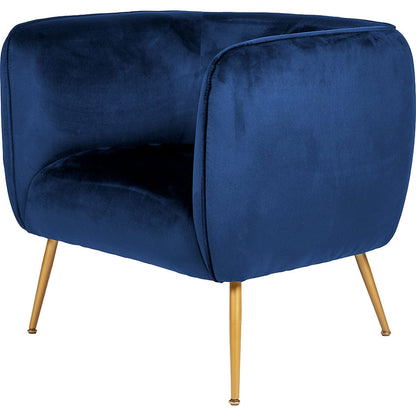 Lucca Sapphire Blue Velvet Chair with Gold Legs