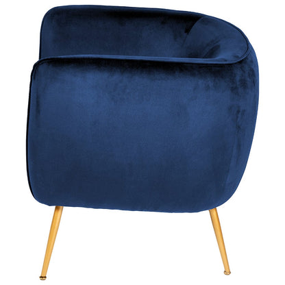 Lucca Sapphire Blue Velvet Chair with Gold Legs