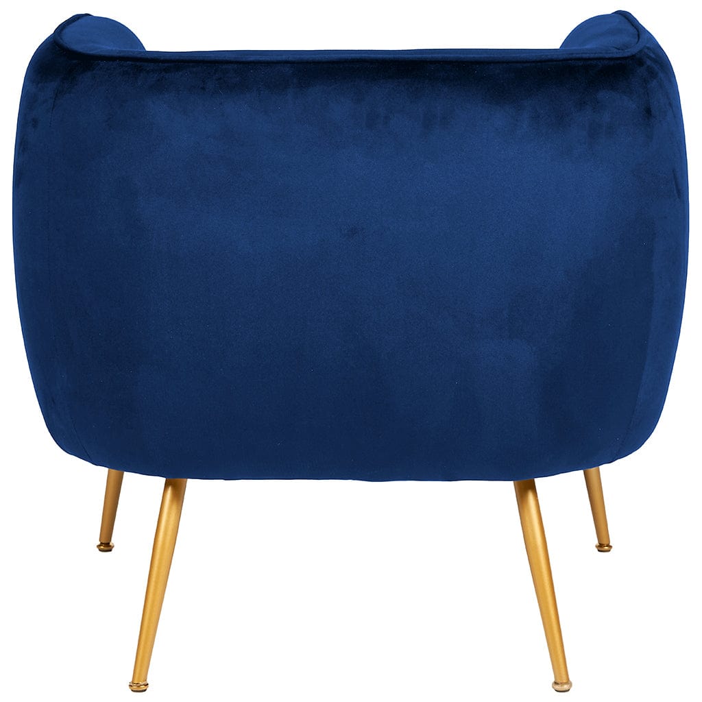 Lucca Sapphire Blue Velvet Chair with Gold Legs