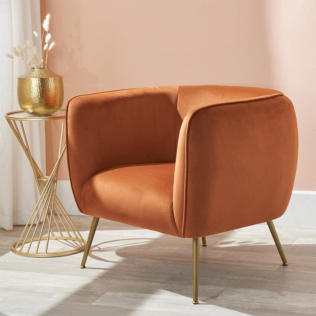 Lucca Tobacco Velvet Chair