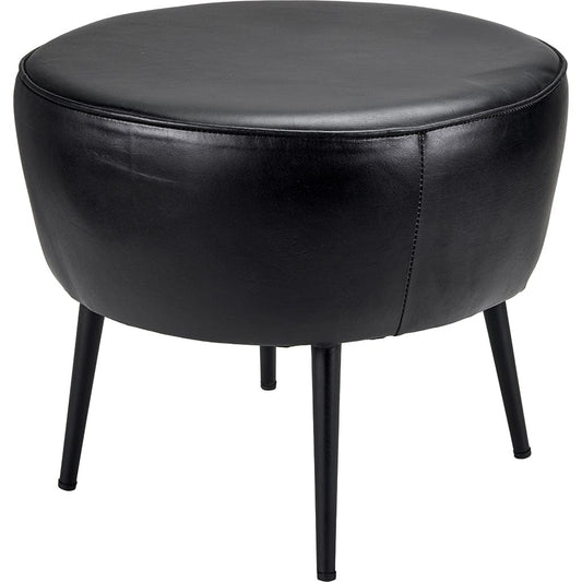 Donato Steel Grey Leather & Iron Stool