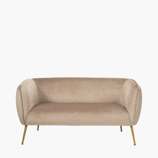 Lucca Biscuit Velvet & Metal Sofa