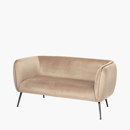 Lucca Biscuit Velvet & Metal Sofa