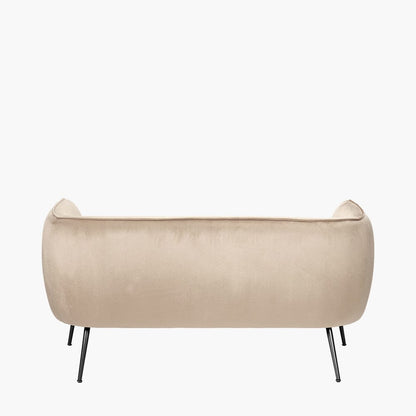 Lucca Biscuit Velvet & Metal Sofa