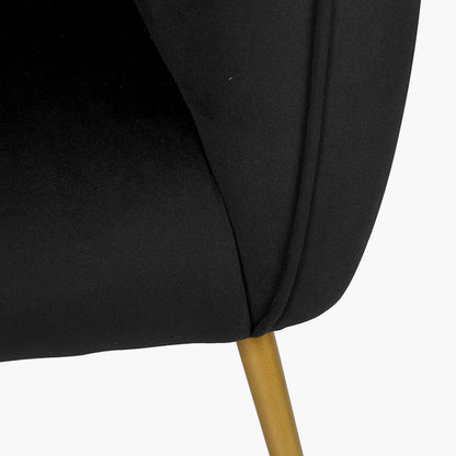 Lucca Black Velvet Sofa