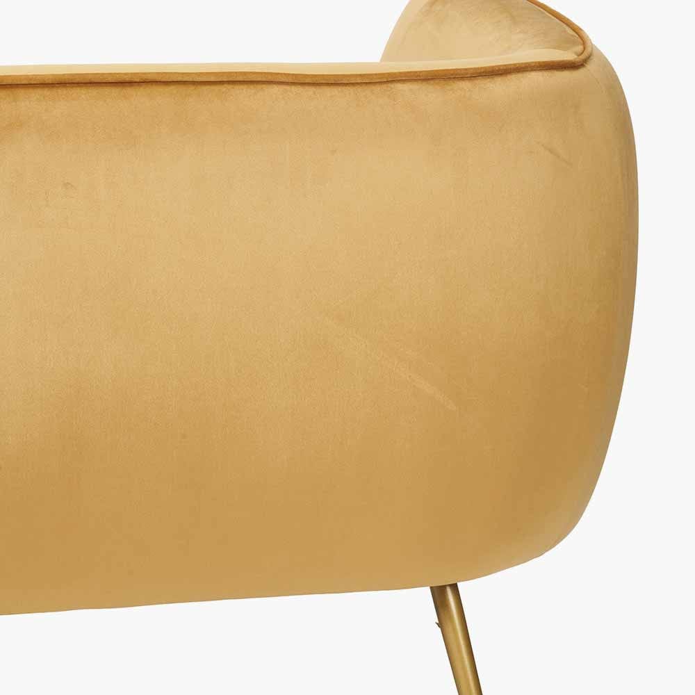 Lucca Yellow Velvet Sofa