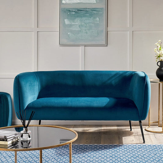 Lucca Sapphire Blue Velvet Sofa