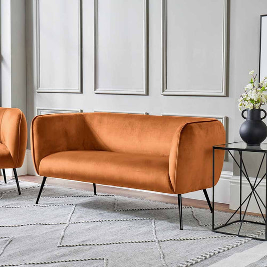Lucca Tobacco Velvet Sofa