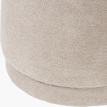 Sassari Taupe Teddy Fabric Cylinder Pouffe