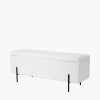 Catania Boucle Storage Bench with Black Legs