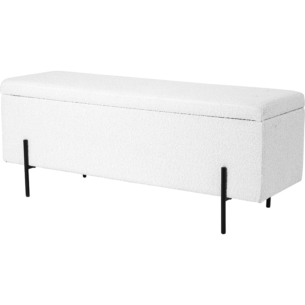 Catania Boucle Storage Bench with Black Legs