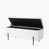 Catania Boucle Storage Bench with Black Legs