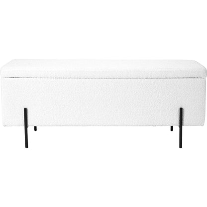 Catania Boucle Storage Bench with Black Legs