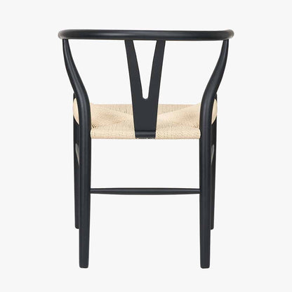 Quinn Black Beech Wood & Natural Paper Rope Dining Chair