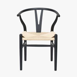 Quinn Black Beech Wood & Natural Paper Rope Dining Chair