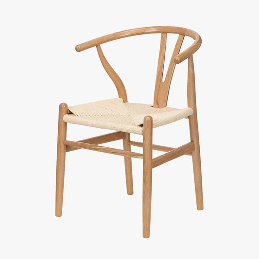 Quinn Natural Beech Wood & Natural Paper Rope Dining Chair