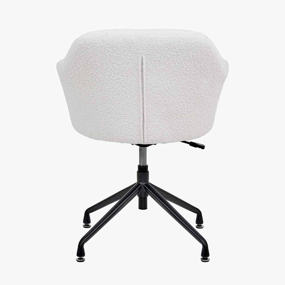 Rosolini Bouclé Fabric & Black Metal Swivel Rise & Fall Chair