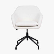 Rosolini Bouclé Fabric & Black Metal Swivel Rise & Fall Chair