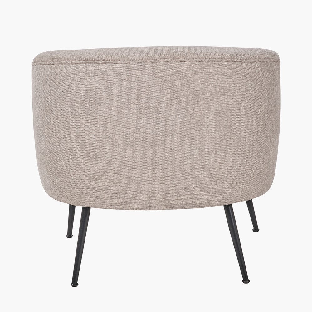 Aviana Natural Chenille & Black Metal Tub Chair