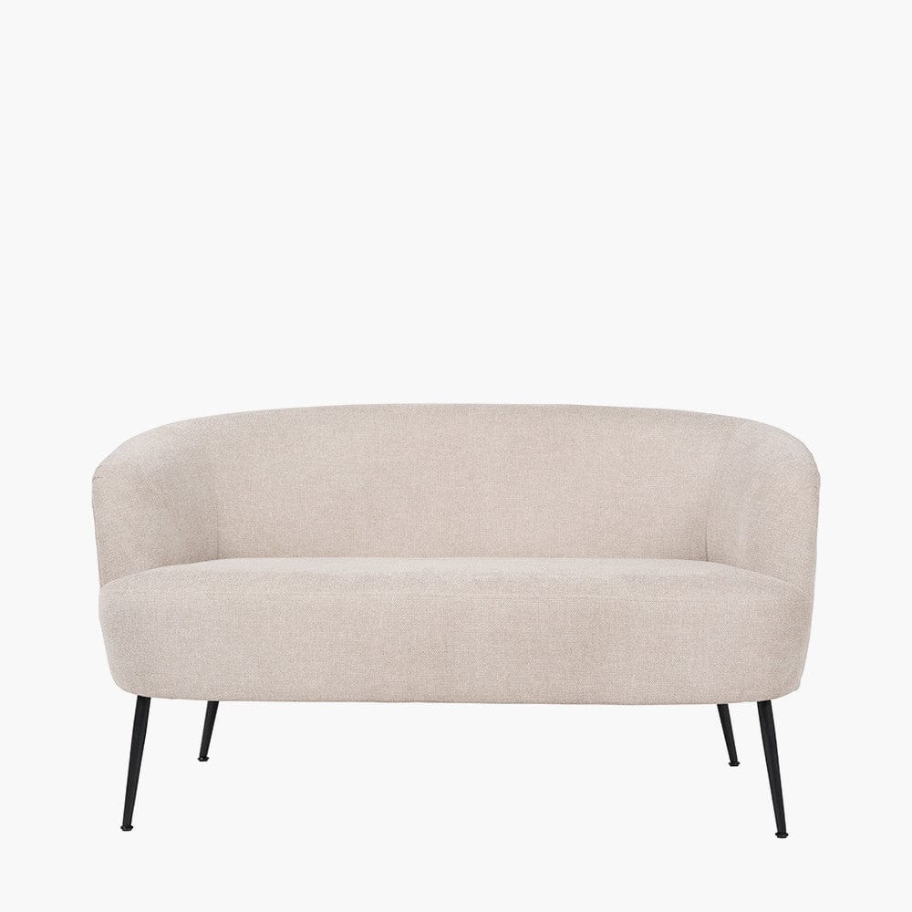 Aviana Natural Chenille & Black Metal Sofa