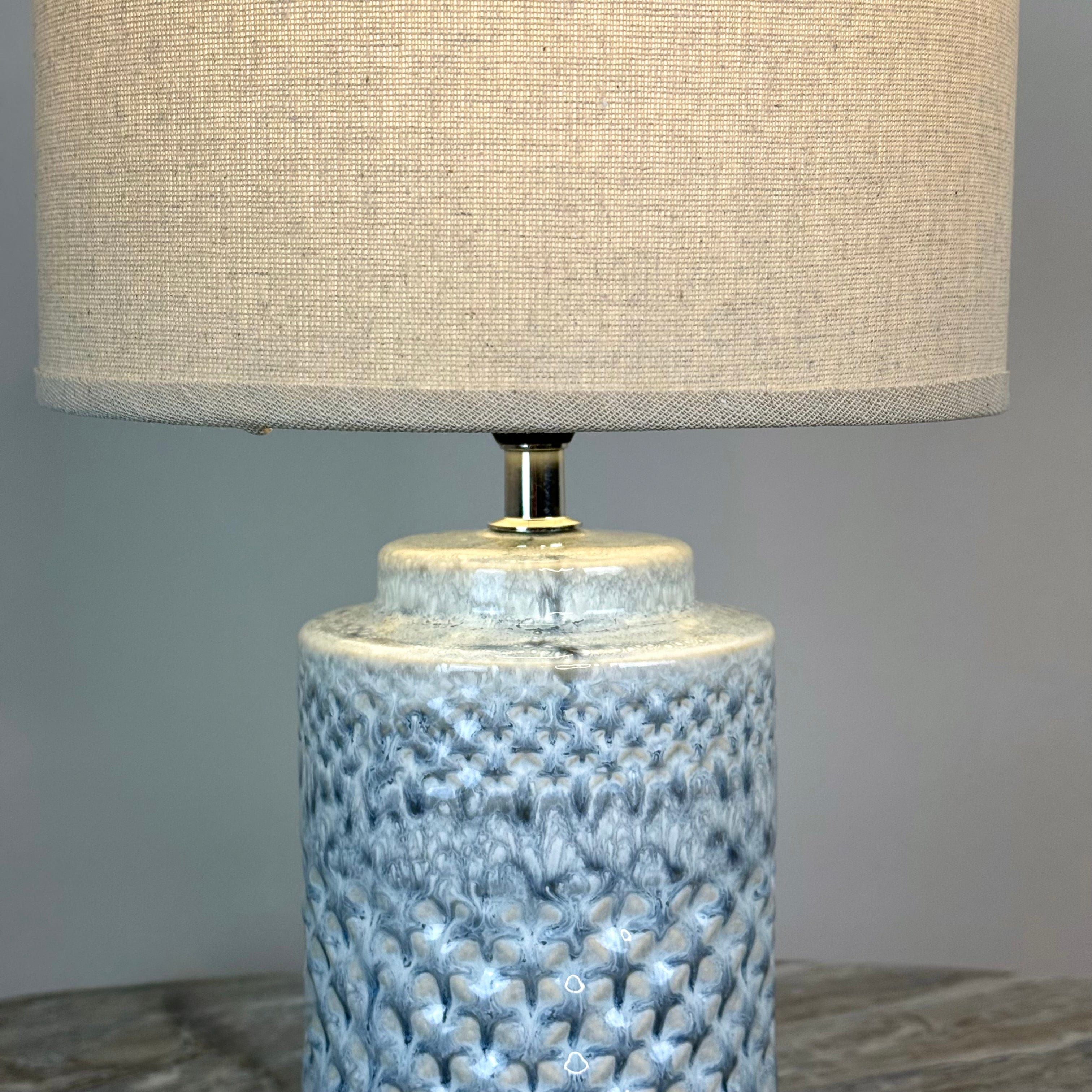 Wild Seas Table Lamp with Cream Drum Shade