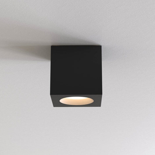 Kos Square II Textured Black Outdoor Ceiling Light