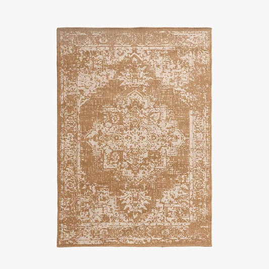 Indoor Outdoor Natural & White Vintage Design Rug