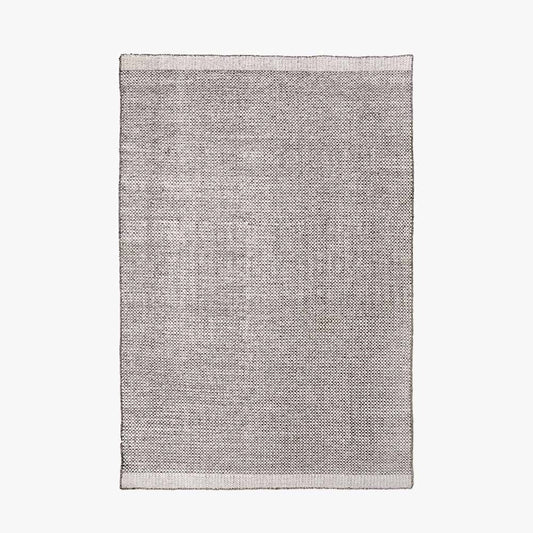 Indoor Outdoor Graphite & White Basket Weave Design Rug