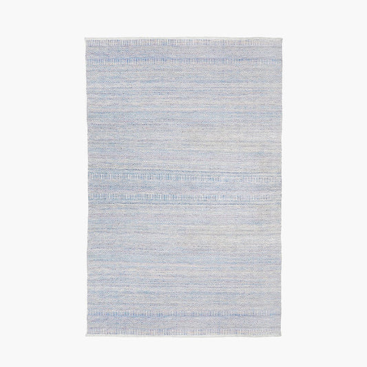 Indoor Outdoor Aqua Blue & White Inca Design Rug