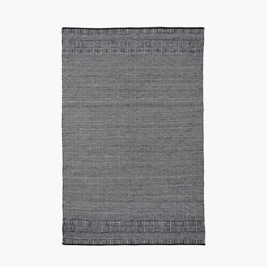 Indoor Outdoor Black & White Inca Design Rug