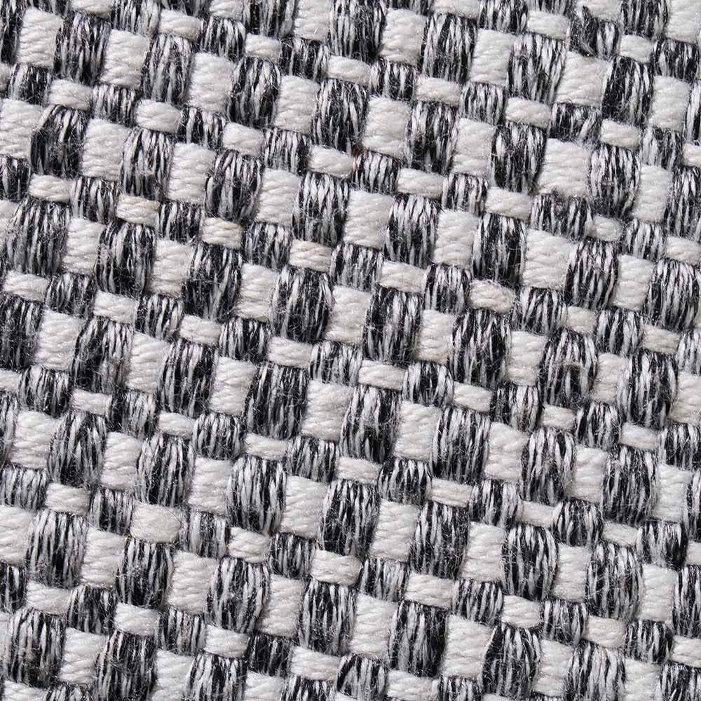 Indoor Outdoor Graphite & White Basket Weave Design Scatter Cushion