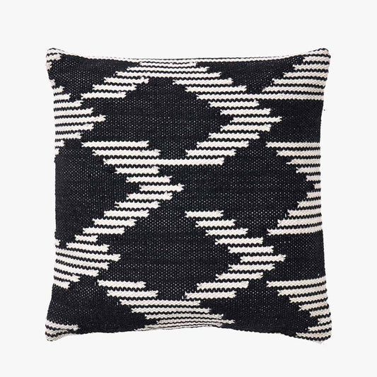 Indoor Outdoor Black & White Chevron Design Scatter Cushion