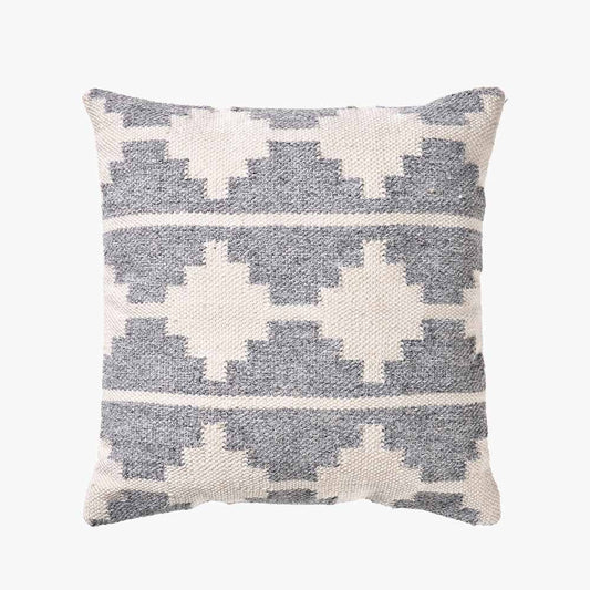 Indoor Outdoor Grey & White Moroccan Design Scatter Cushion