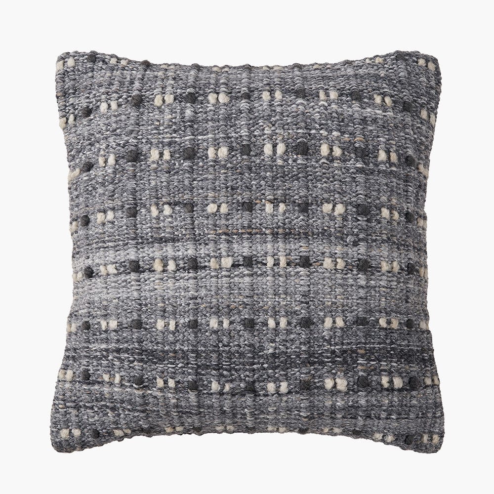 Indoor Outdoor Grey Double Stitch Design Scatter Cushion