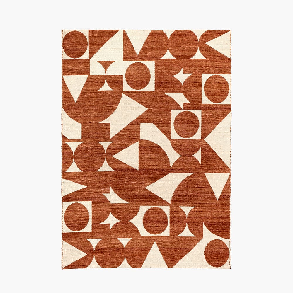 Indoor Outdoor Terracotta Geometric Rug