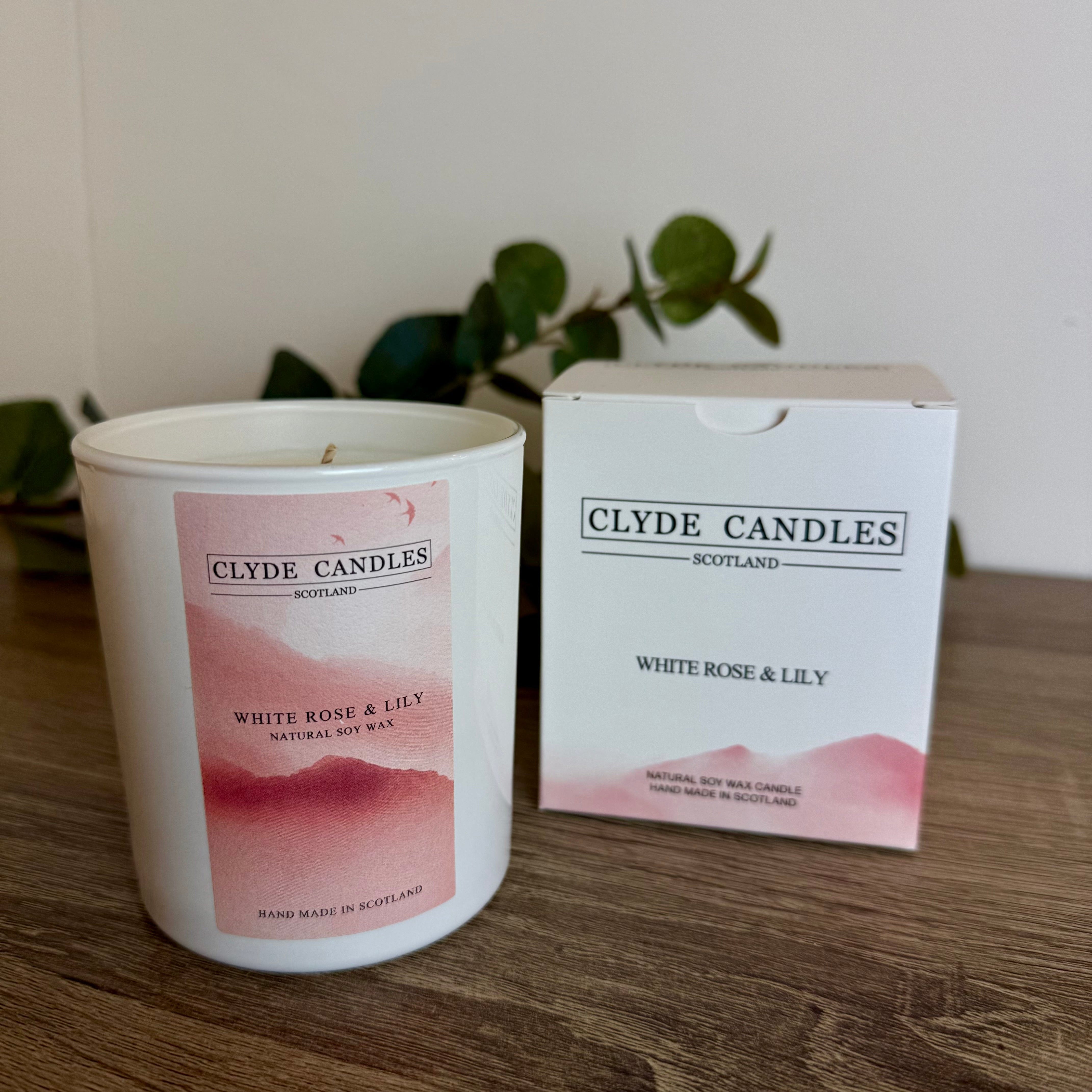 White Rose & Lily Large Glass Candle Gift Box