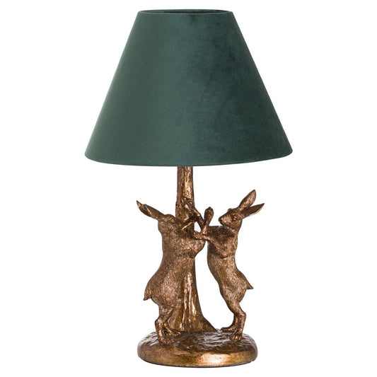 Boxing Hares Gold åÊLamp With Shade