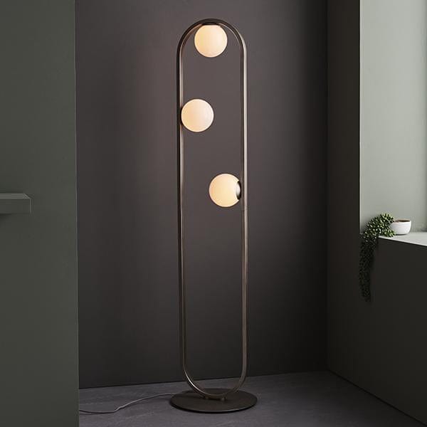 Luna 3 Light Brushed Silver Floor Lamp