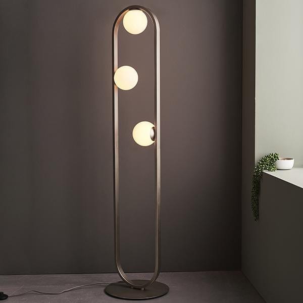 Luna 3 Light Brushed Silver Floor Lamp