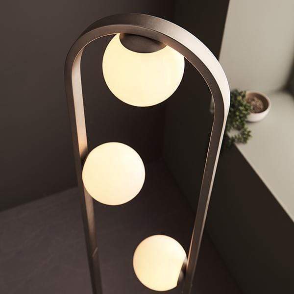 Luna 3 Light Brushed Silver Floor Lamp