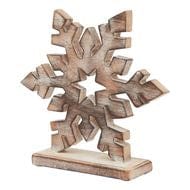 White Wash Wooden Snowflake Ornament