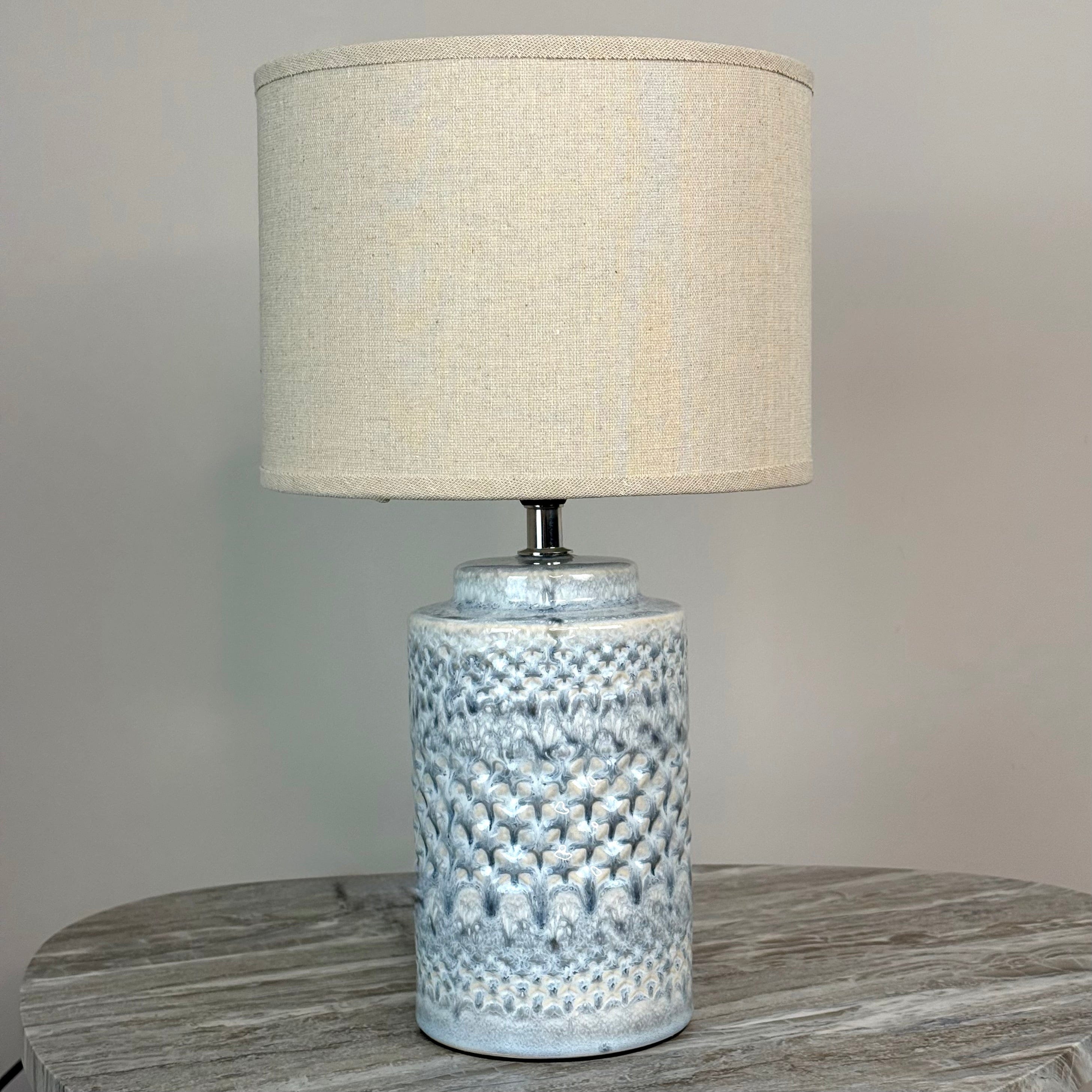 Wild Seas Table Lamp with Cream Drum Shade