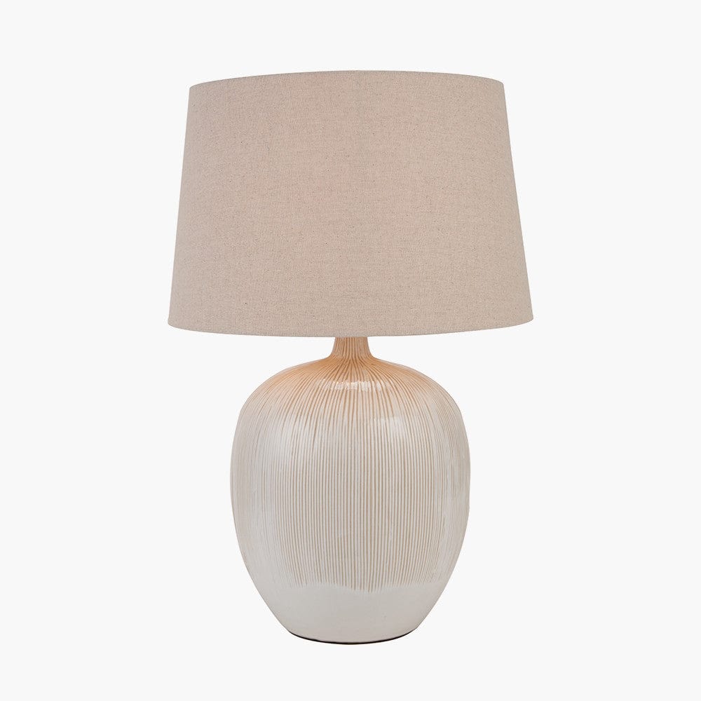 Greta Natural & Cream Textured Ceramic Table Lamp