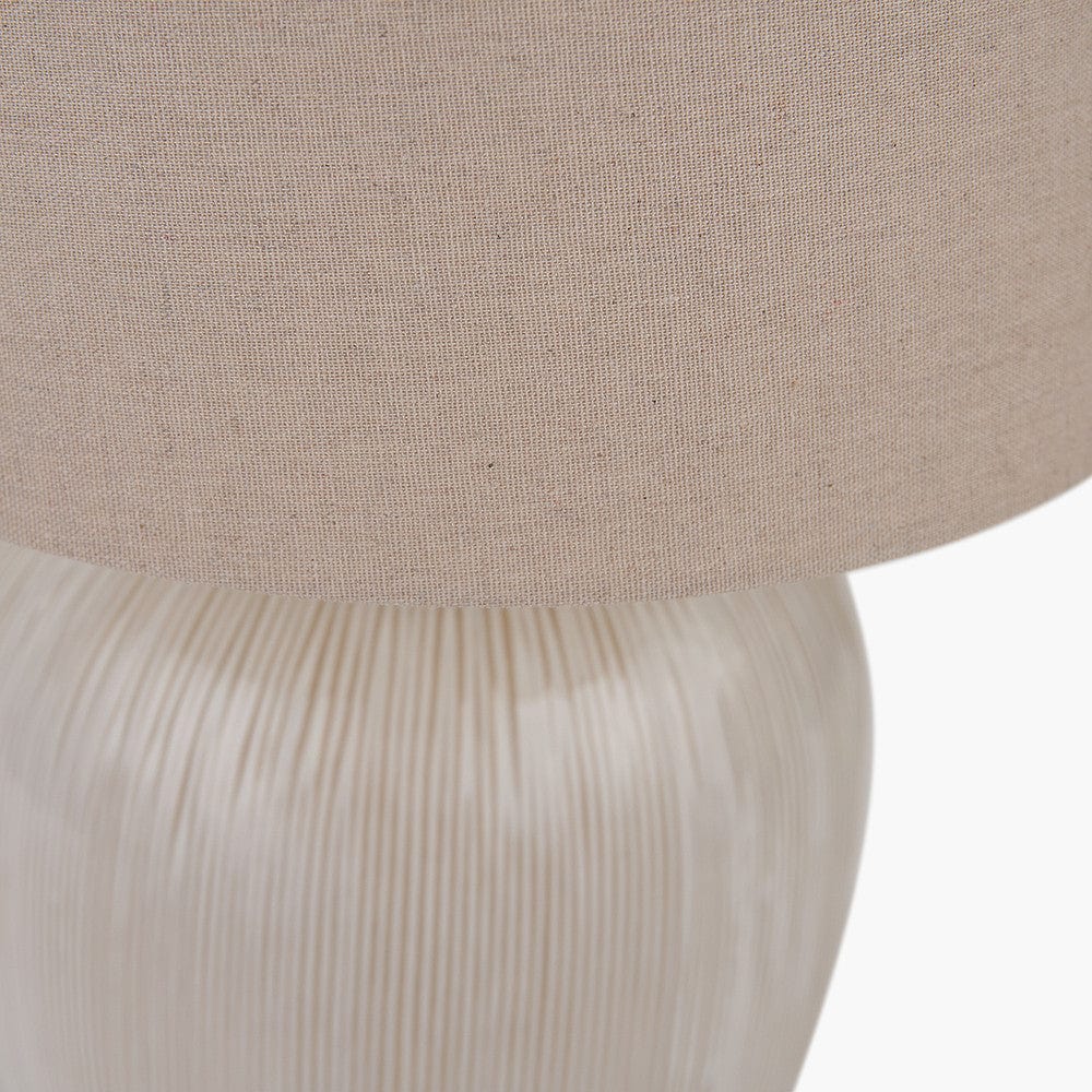 Greta Natural & Cream Textured Ceramic Table Lamp