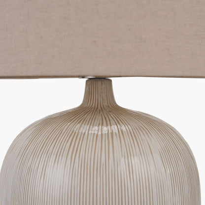 Greta Natural & Cream Textured Ceramic Table Lamp