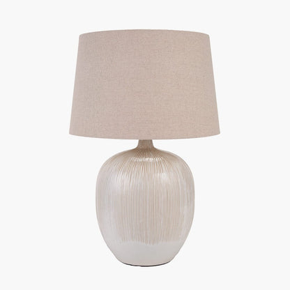 Greta Natural & Cream Textured Ceramic Table Lamp