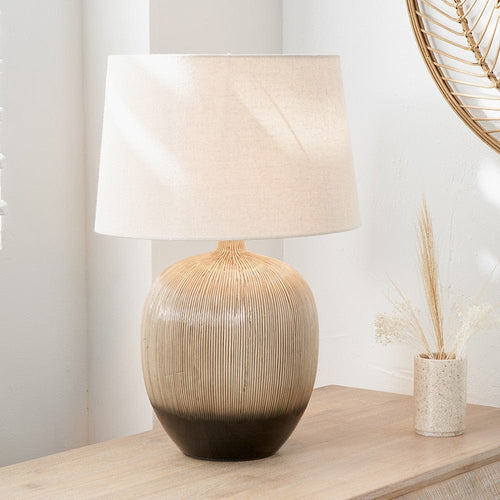 Greta Brown & Black Textured Ceramic Table Lamp