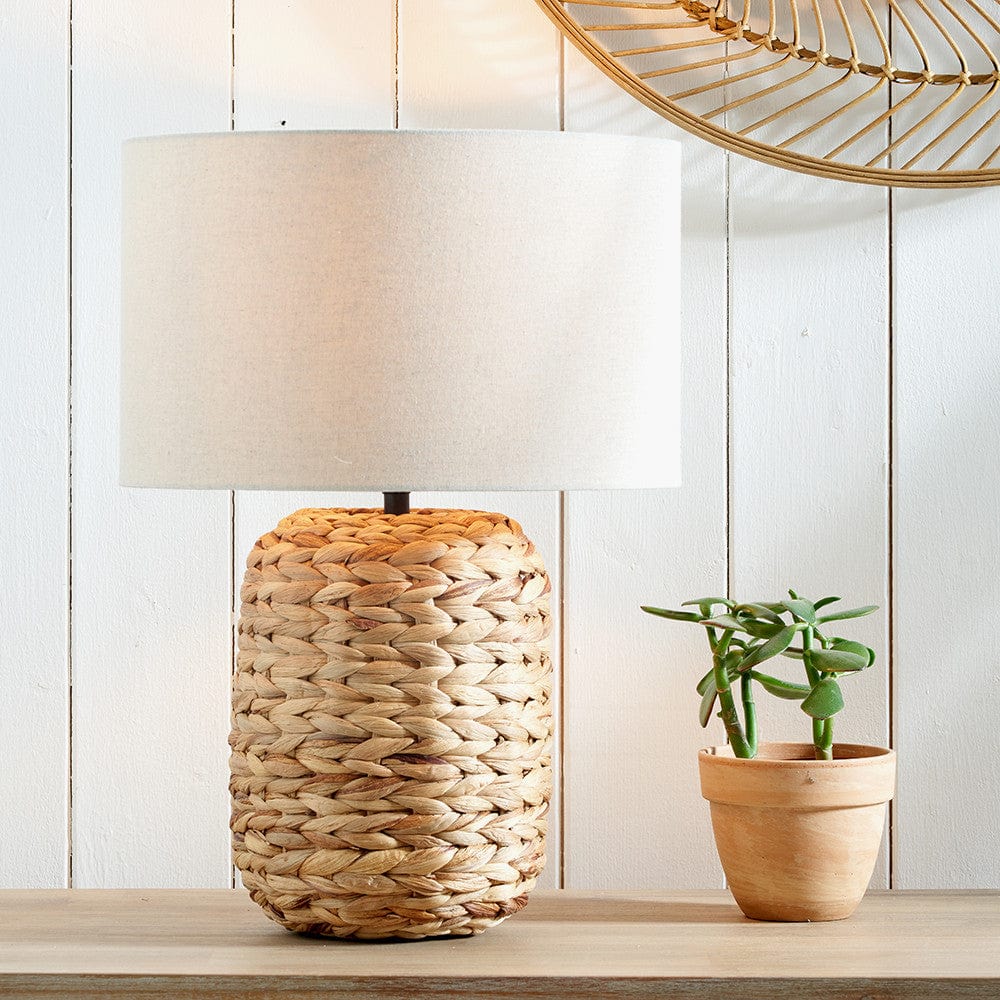 Zadi Natural Plaited Tall Water Hyacinth Table Lamp