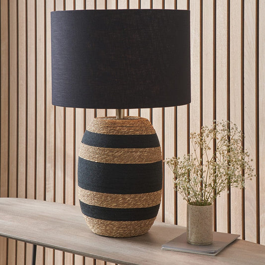 Kalutara Black & Natural Sea Grass Tall Table Lamp